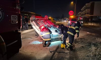Takla atan otomobilin sürücüsü ehliyetsiz ve 2,19 promil alkollü çıktı