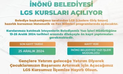 İnönü’de LGS’ye hazırlanan öğrencilere ücretsiz kurs açılıyor