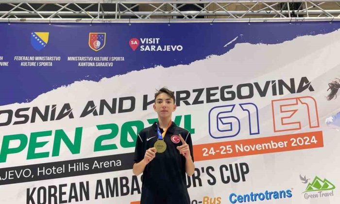 Milli sporcu Gesge, Bosna Hersek’ten altın madalya ile döndü