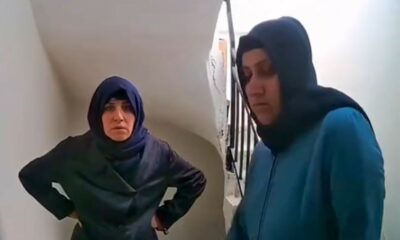 Apartmanlara giren kadın hırsızlar güvenlik kamerasına yakalandı