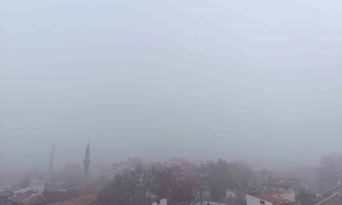 Tarihi Karahisar Kalesi sis nedeniyle gözlerden kayboldu