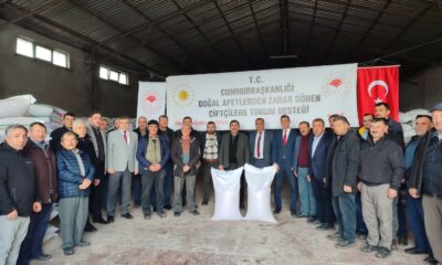 Altıntaş’ta kuraklıktan zarar gören 71 çiftçiye 19 ton nohut tohumu dağıtıldı