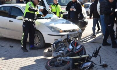 Otomobil ile motosiklet çarpıştı: 1 yaralı