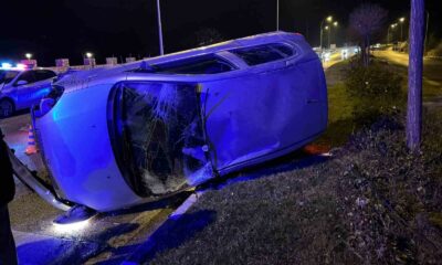 Takla atan araçtan burnu bile kanamadan çıktı