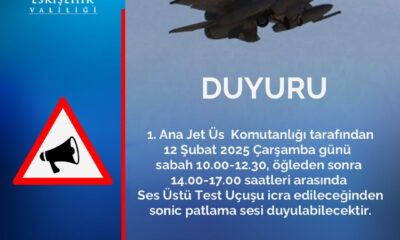 Eskişehir için sonic patlama sesi uyarısı