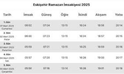 Eskişehir’de sahur ve iftar saatleri kaçta? İşte Eskişehir’in imsakiyesi