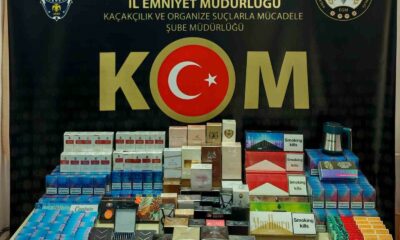 Yüzlerce paket kaçak sigara ve parfüm ele geçirildi