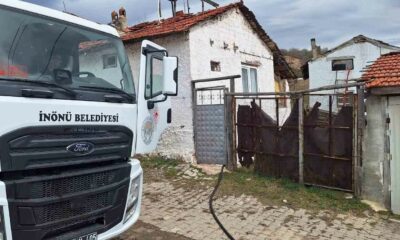 İnönü’de ev yangını