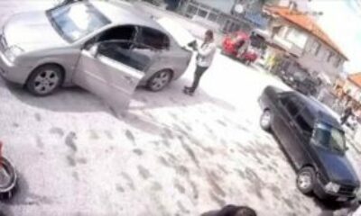 El fireni çekilmeyi unutulan araç kazaya neden oldu