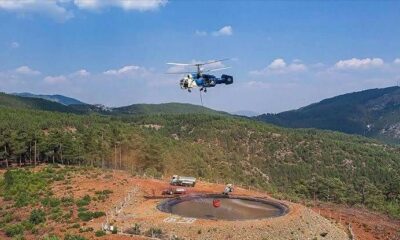 Bayat’ta helikopter destekli yangın havuzu kuruldu