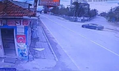 20 yaşındaki motosiklet sürücüsünün öldüğü kaza güvenlik kamerasında