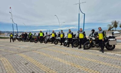 Zorlu yolculuk sonrası motosikleti grup Manavgat’a ulaştı