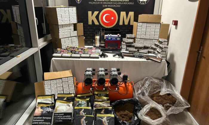 Kütahya’da kaçak tütün ve makaron operasyonu