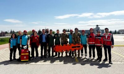 Hastanede nefes kesen helikopterli tatbikat gerçeği aratmadı