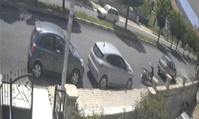 Gençlerin yaralandığı motosiklet kazası güvenlik kamerasında