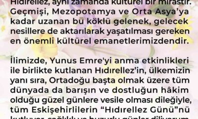 Hüseyin Aksoy’dan “Hıdırellez Günü” mesajı