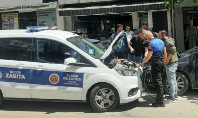 Yolda kalan aracın imdadına zabıta yetişti