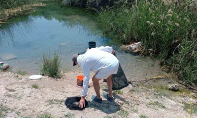 (ÖZEL) Tarihi hamam kalıntıları arasındaki süs balıklarını kaçak avlayanlara suç üstü