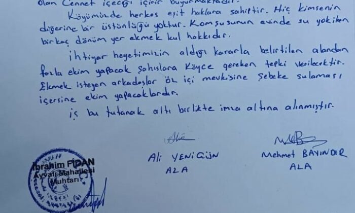 İhtiyar Heyeti 50 metrekareden fazla bahçe ekimini yasaklama kararı aldı