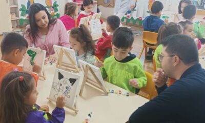 Minik ressamlar hayallerini tuvale yansıttı