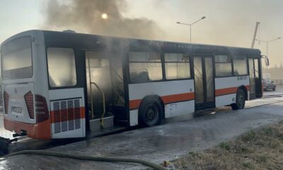 Eskişehir’de Yolcu otobüsü yandı 1 kişi yaralandı