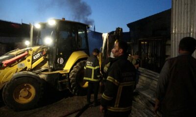 Tahta palet üretimi yapan atölyede yangın