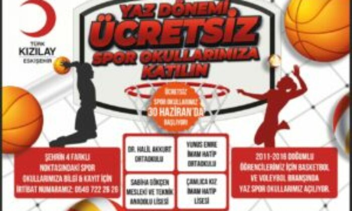 Kızılay’ın Ücretsiz Yaz Spor okulları düzenliyor