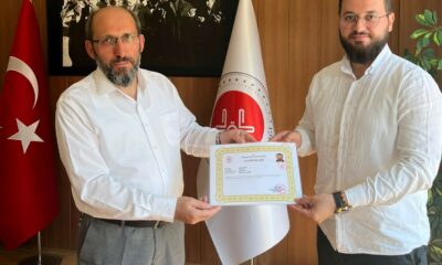 Hisarcık Kaymakamı Bahar’dan İlçe Müftüsü Akyol ve personele başarı belgesi