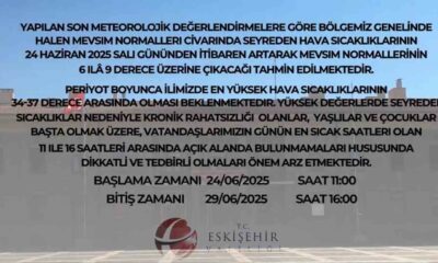 Eskişehir Valiliği’nden yüksek sıcaklık uyarısı
