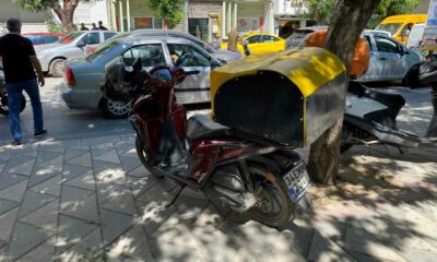 Otomobil ile motosikletli kurye çarpıştı: 1 yaralı