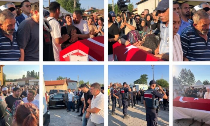 Şehidin 1 hafta önce evlendiği eşi Burcu Kocaman, ayakta durmakta güçlük çekti