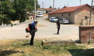 Şehidin cenaze namazı öncesi ekipler çalışma yapıyor
