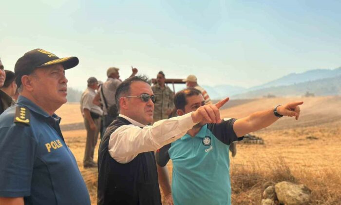 Vali Sözer, yangın bölgesinde inceleme yaptı