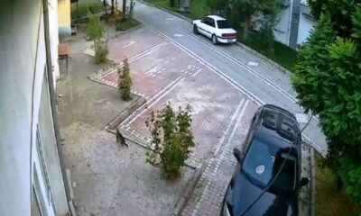 Sındırgı’daki depremi hissederek hızla uzaklaşan kedi kameralara yansıdı