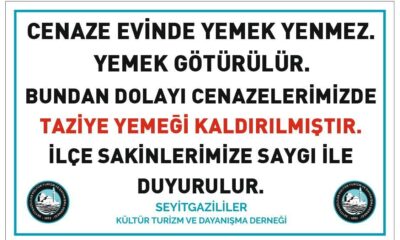 Seyitgazi’de taziye yemeği kaldırıldı