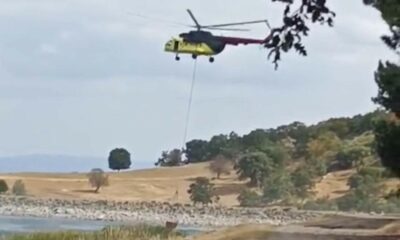 Tavşanlı’da yıldırım düşmesi sonucu çıkan orman yangını havadan müdahaleyle kısa sürede söndürüldü