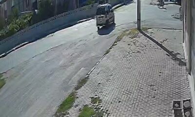 Motosiklet sürücüsünün öldüğü kaza güvenlik kamerasında