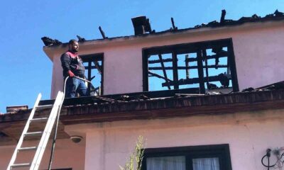 Çavdarhisar’da evin terasına gözleme yapmak için yakılan ateş yangına sebep oldu