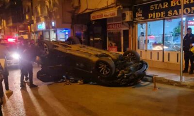 Takla atan otomobilde şans eseri ölen ya da yaralanan olmadı