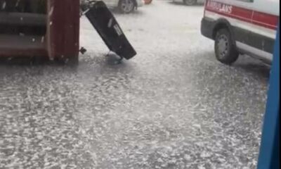 Eskişehir’de dolu yağışı: Sokak saniyeler içinde beyaza büründü