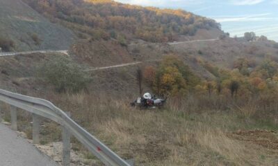 Bilecik’te kontrolden çıkan motosiklet devrildi, sürücüsü yaralandı