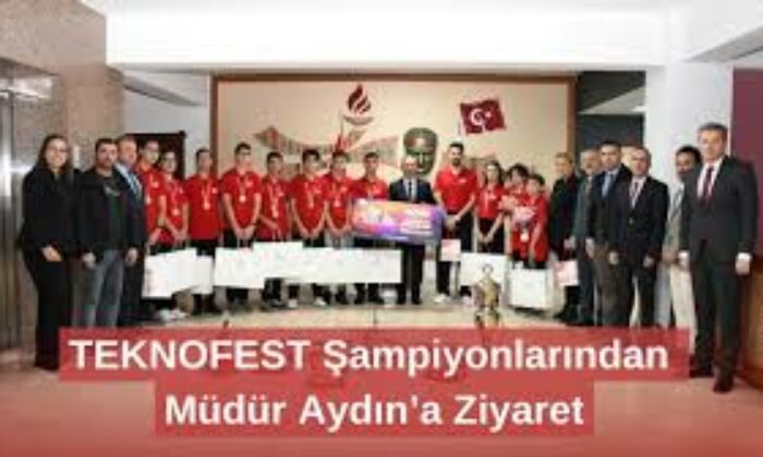 TEKNOFEST şampiyonlarından İl Milli Eğitim Müdürü Aydın’a ziyaret